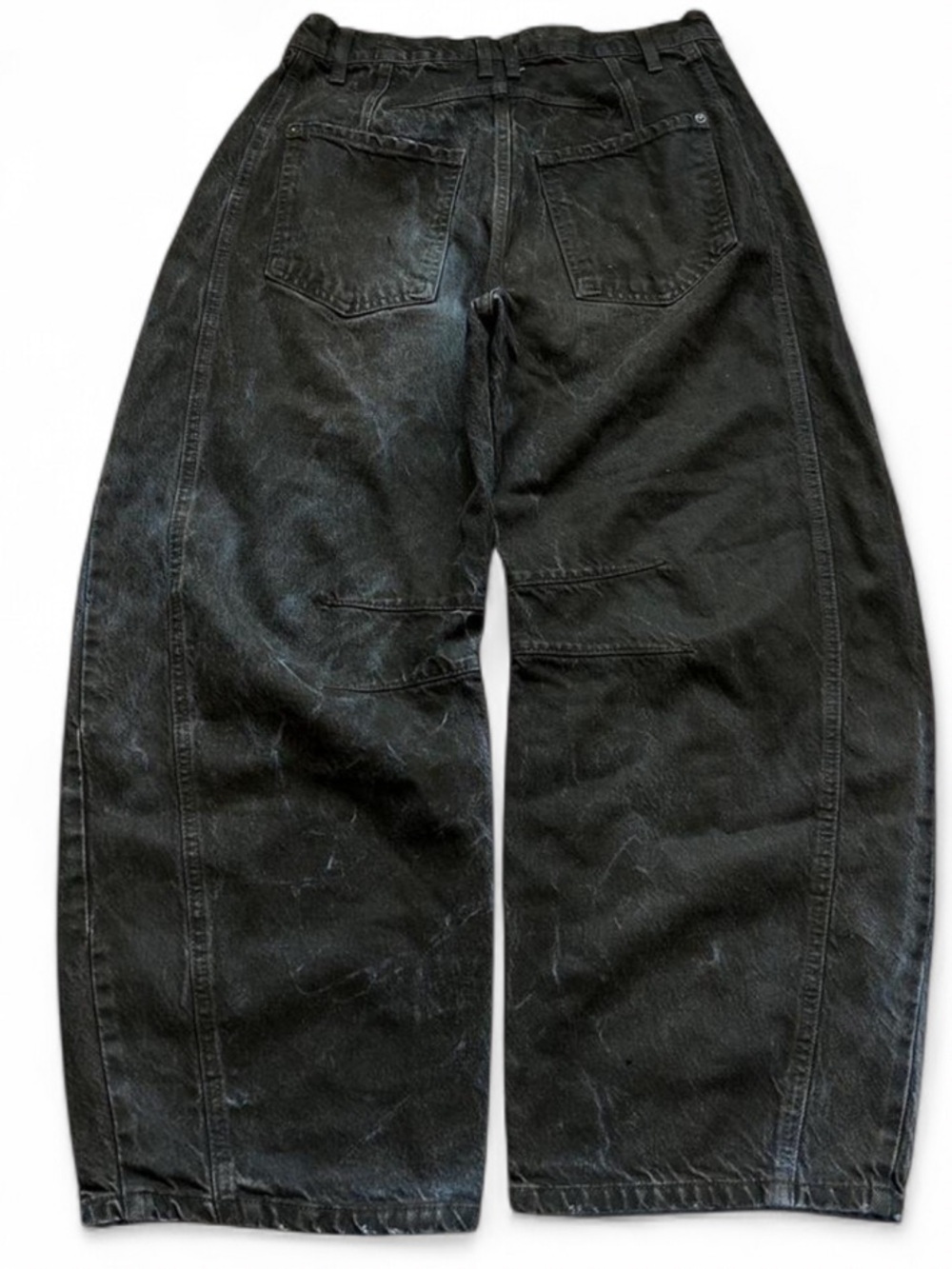 Free People Good Luck Barrel Jeans Brown Black Distressed Vintage Wash 27 - Picture 3 of 3